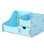 DIY木質抽屜收納盒-M006藍色